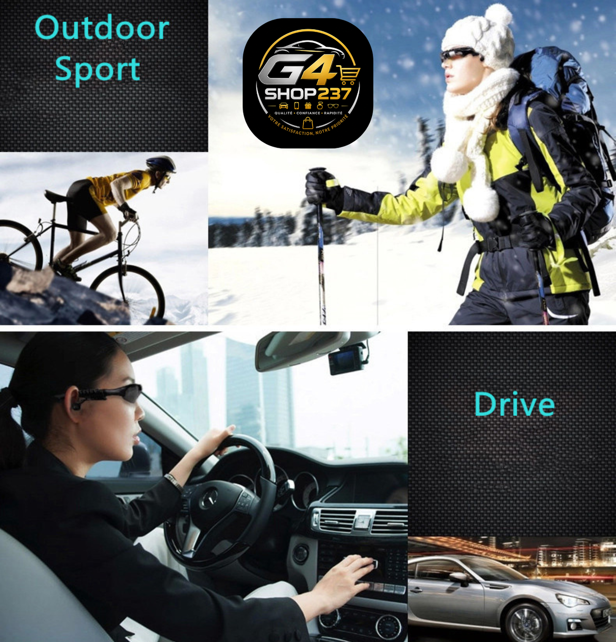 Lunettes Bluetooth Sport + Écouteurs Intégrés 3-en-1 | 3 Verres Inclus