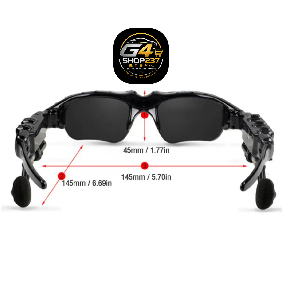 Lunettes Bluetooth Sport + Écouteurs Intégrés 3-en-1 | 3 Verres Inclus