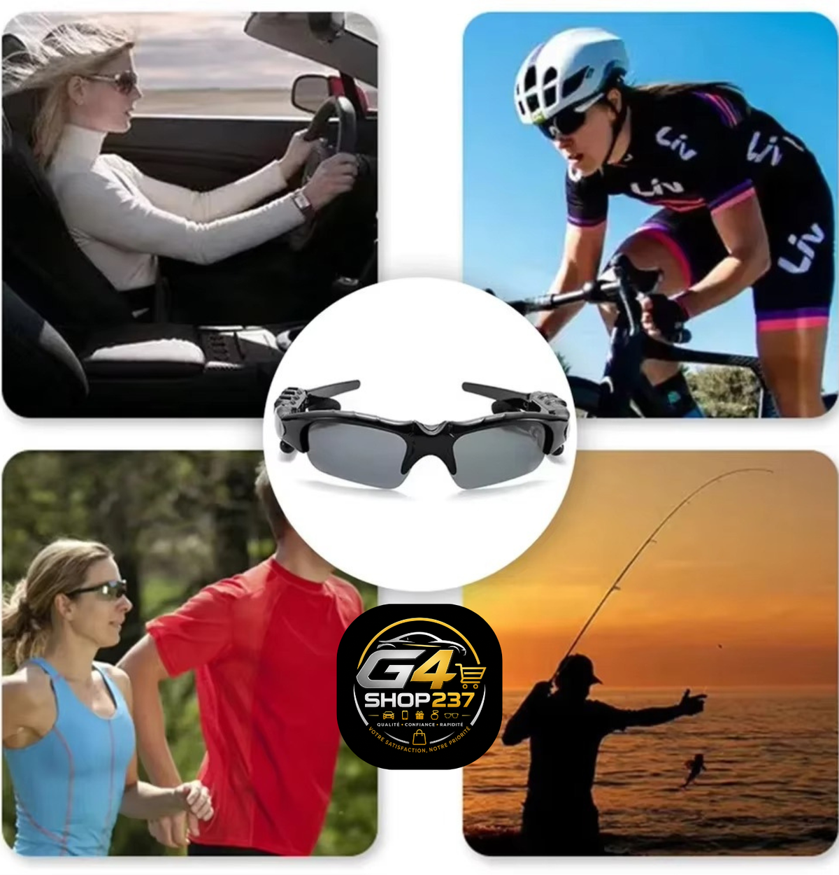 Lunettes Bluetooth Sport + Écouteurs Intégrés 3-en-1 | 3 Verres Inclus