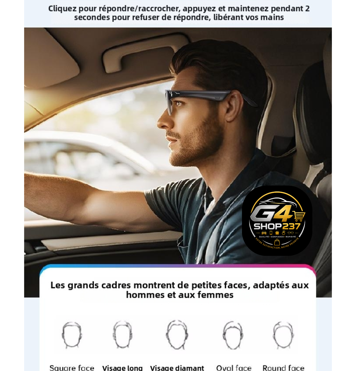 Lunettes Audio Bluetooth XG89 — Son Ouvert