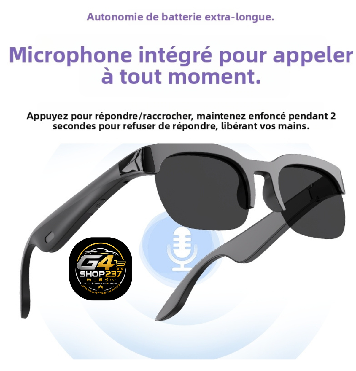 Lunettes Audio Bluetooth XG89 — Son Ouvert